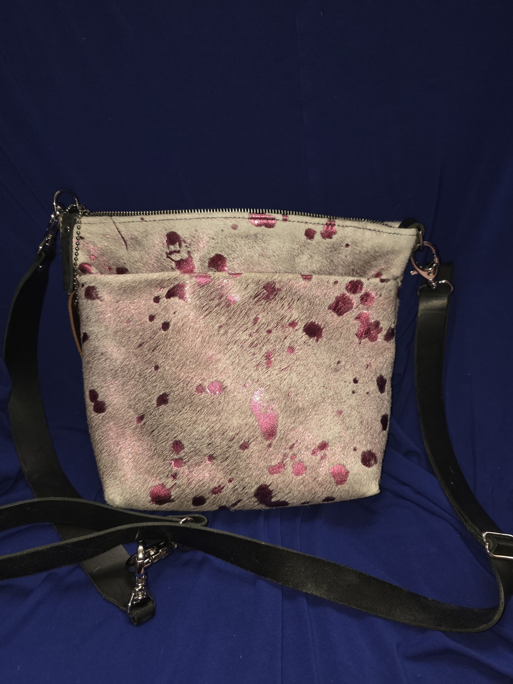 Women's Pink Metallic Splatter Crossbody Bag